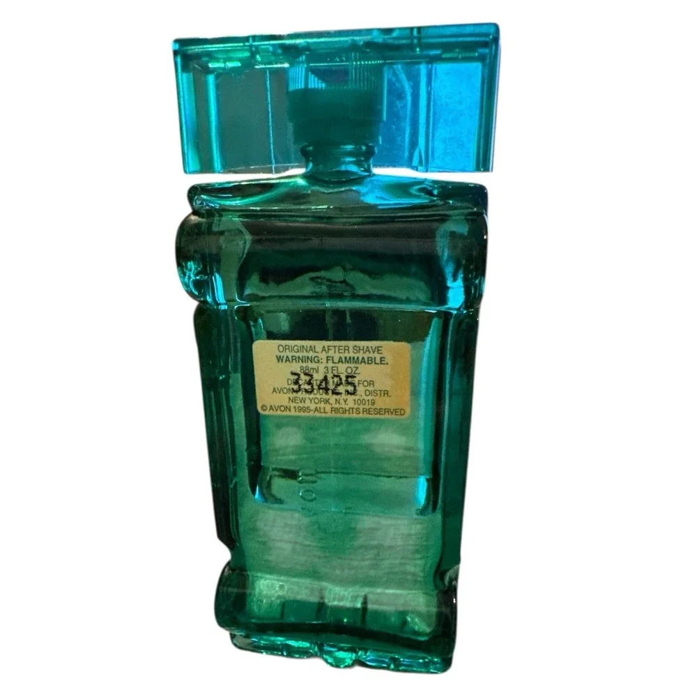 Vintage Avon Car‎ After Shave Bottle Teal Glass Collectible Bottle